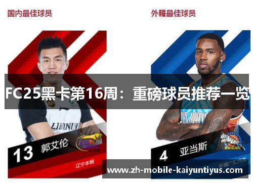 FC25黑卡第16周：重磅球员推荐一览