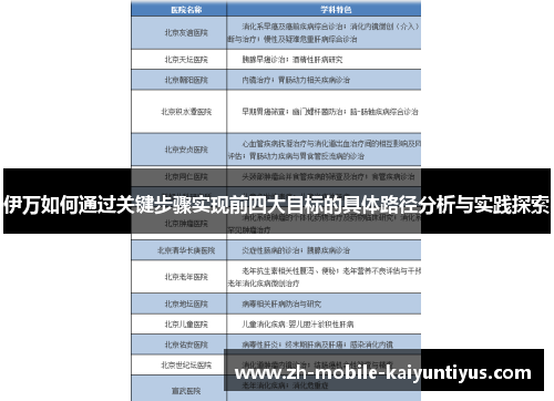 伊万如何通过关键步骤实现前四大目标的具体路径分析与实践探索