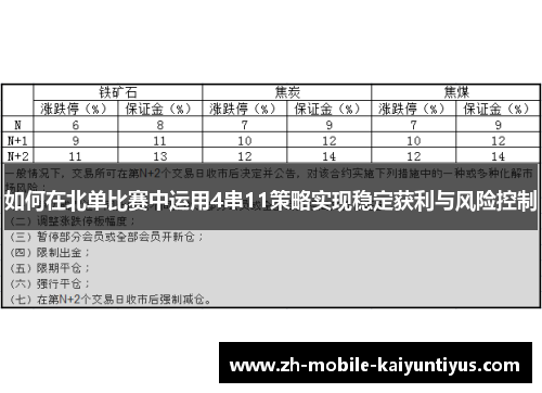 如何在北单比赛中运用4串11策略实现稳定获利与风险控制